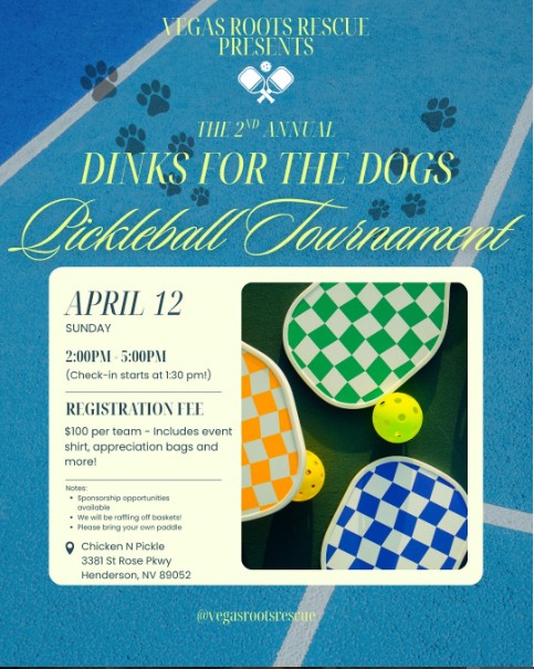 2nd Annual Dinks for the Dogs Pickleball Tournament – Vegas Roots Rescue